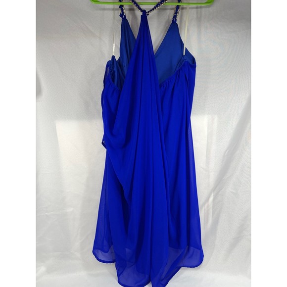 Charlotte Russe Blue 1X Plus Dress Flowy Evening Beach Cover Gold Chain Straps - Picture 3 of 4